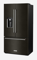 KitchenAid 23.8-cu ft Counter-depth French Door Refrigerator with Ice Maker (Black Stainless with Printshield Finish)