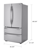 LG  22.7-cu ft 4-Door Counter-Depth French Door Refrigerator with Ice Maker (Printproof Stainless Steel) ENERGY STAR