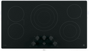 GE Profile - 36" Built-In Electric Cooktop - Stainless steel on black