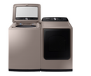 Samsung 5.0 cu. ft. Top Load Washer with Active WaterJet with 7.4 cu. ft. Electric Dryer with Sensor Dry in Champagne