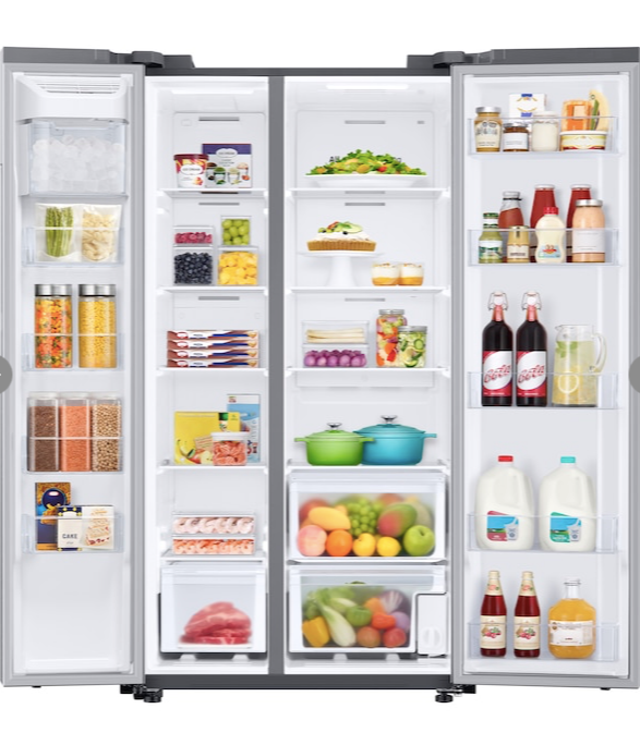 Samsung  28-cu ft Side-by-Side Refrigerator with Ice Maker (Fingerprint Resistant Stainless Steel)