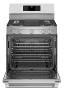 Cafe  30-in 5 Burners 5.6-cu ft Self-Cleaning Air Fry Convection Oven Freestanding Gas Range (Stainless Steel)