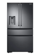 Samsung - 23 cu. ft. Counter Depth 4-Door French Door Refrigerator with Polygon Handles in Black Stainless Steel