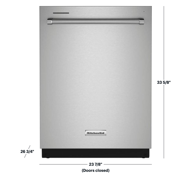 KitchenAid - 24" Top Control Built-In Dishwasher with Stainless Steel Tub, PrintShield Finish, 3rd Rack, 39 dBA - Stainless Steel with PrintShield Finish