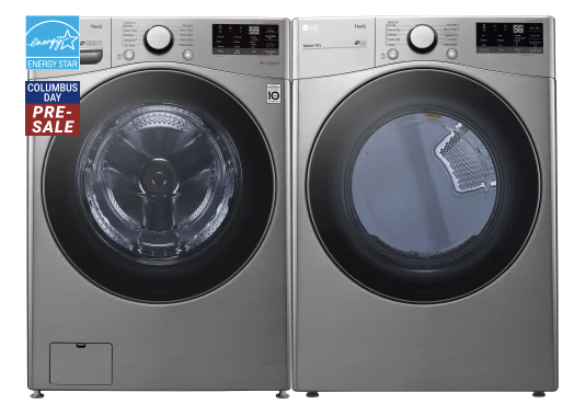 LG 4.5 cu. ft. Front Load Washer with Steam Technology and 7.4 cu. ft.  Dryer with Built-In Intelligence
