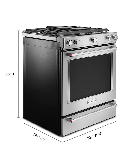 KitchenAid  30-in Deep Recessed 5 Burners Self-Cleaning Convection Oven Slide-In Dual Fuel Range (Stainless Steel)