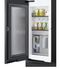 Samsung Bespoke 4-Door French Door Refrigerator  with Top Left and Family Hub™ Panel in Charcoal Glass - and Matte Black Steel Middle and Bottom Panels