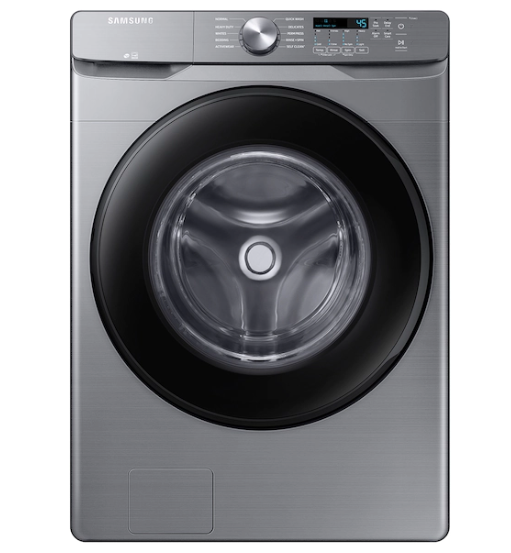 Samsung 4.5 cu. ft. Front Load Washer with Vibration Reduction Technology+ 7.5 cu. ft. Front Load Electric Dryer with Sensor Dry in Platinum