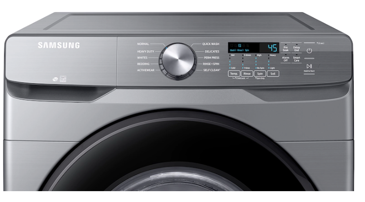 Samsung 4.5 cu. ft. Front Load Washer with Vibration Reduction Technology+ 7.5 cu. ft. Front Load Electric Dryer with Sensor Dry in Platinum