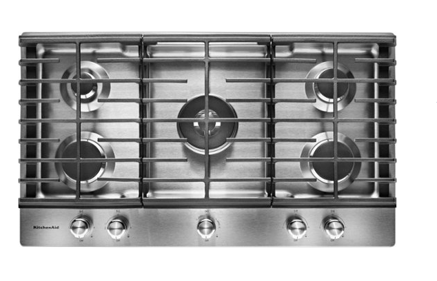 KitchenAid - 36" Built-In Gas Cooktop - Stainless steel