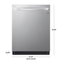 LG - 24" Top Control Smart Built-In Stainless Steel Tub Dishwasher with 3rd Rack, TrueSteam, and 42 dba - Stainless steel