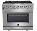 Forno 30 Inch Alta Qualita Gas Range with 5 Italian Sealed Burners, 4.32 Cu. Ft. Oven Capacity, Cast Iron Grates, Convection Cooking, Illuminated Zinc Knobs, Magic Eyes, Halogen Oven Lights, Telescoping Racks