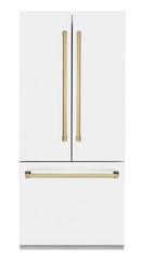 ZLINE 36-Inch Panel Ready 19.6 cu. Ft. Built-In 3-Door French Door Refrigerator with Internal Water and Ice Dispenser (RBIV-36)