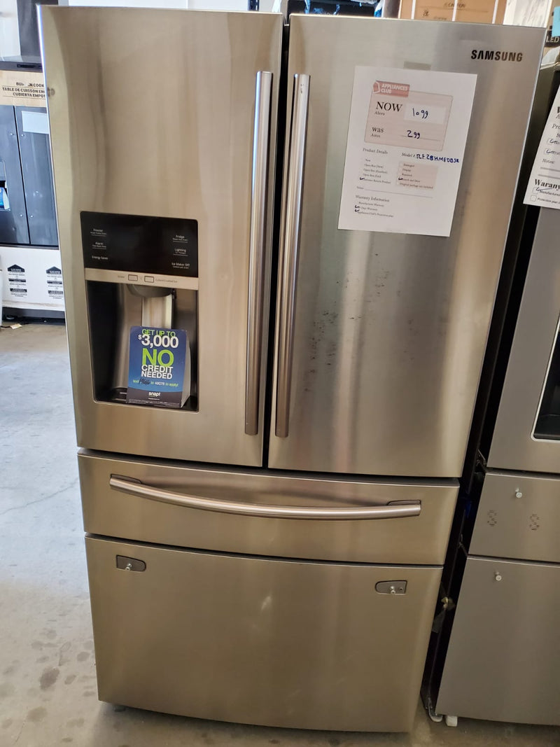 Samsung-28.2 Cu. Ft.4 Door French Door Refrigerator with Thru the Door Ice and Water-Stainless steel