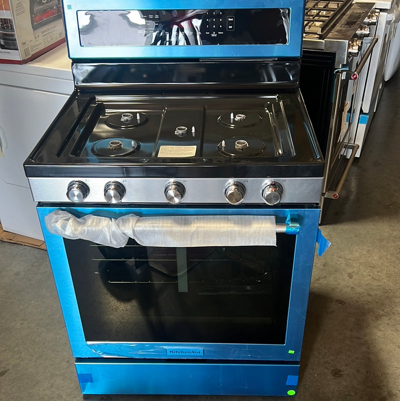KitchenAid - 5 Burners 5.8 cu ft Self Cleaning Convection Freestanding Gas Range - Stainless Steel