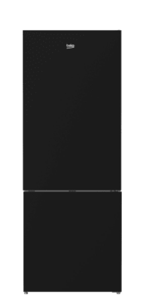 27 Freezer Bottom Black Glass Refrigerator with Auto Ice Maker