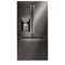 LG - 22 cu. ft. French Door Smart Refrigerator with Wi-Fi Enabled - Black Stainless Steel